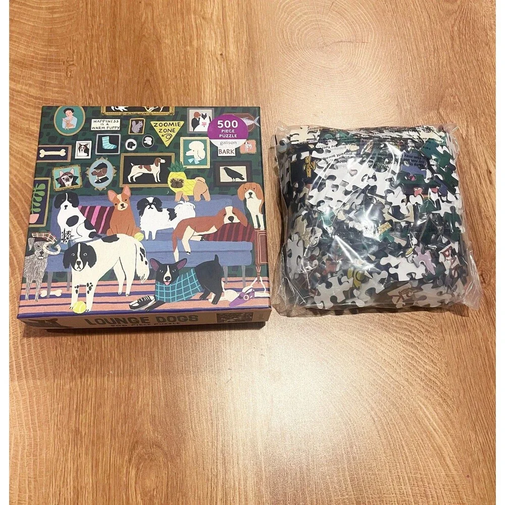 Galison Lounge Dogs 500 Piece Jigsaw Puzzle Complete Pre-Owned Dog Lovers